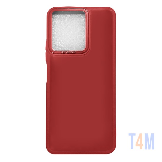 Capa de Silicone para Xiaomi Redmi 13C/Poco C65 Vermelho